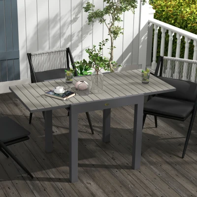 Outsunny Tavolo da Giardino Allungabile 4-6 Persone Grigio