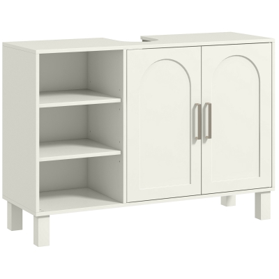HOMCOM Mobile sottolavabo 90x30x63cm Crema