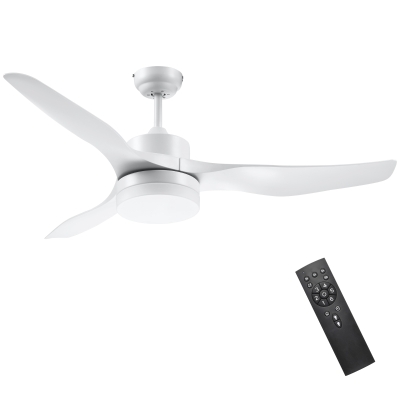 HOMCOM Ventilateur Plafond LED 2-en-1 avec Télécommande Blanc