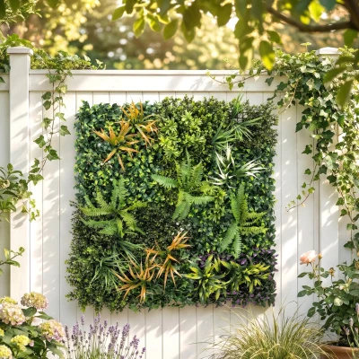 Outsunny Artificial Grass Wall Panels 100x100cm Green