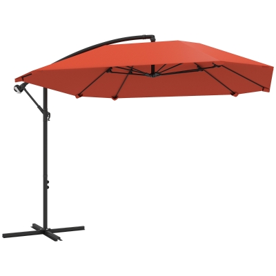 Outsunny Ombrellone a Sbalzo con Copertura Regolabile Bordeaux