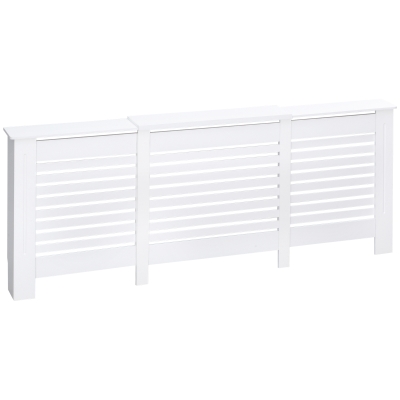 HOMCOM Heizkörperverkleidung Heizkörperabdeckung, MDF, einstellbar zwischen 140 und 202, 202 cm x 19 cm x 82,5 cm, Weiß