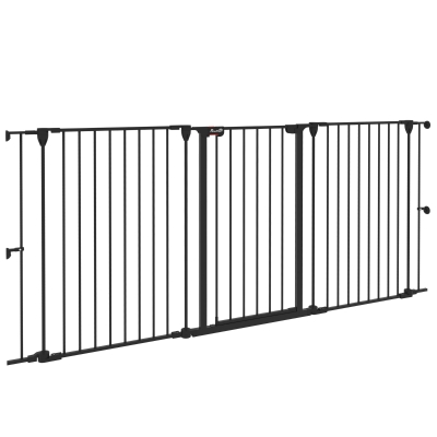 PawHut Cancelletto per Cani con Doppio Blocco 206x90cm Nero