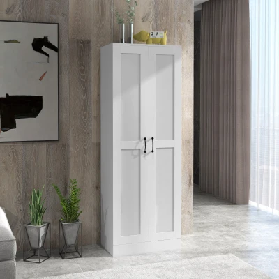 HOMCOM Armoire 2 Portes avec 4 Étagères Style Contemporain