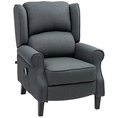 HOMCOM Massagesessel mit Heizfunktion, 2 Massagebereiche, Liegefunktion, bis 150 kg, Dunkelgrau