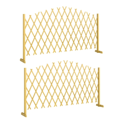 Outsunny 2 Panneaux Clôture Extensible Bois Extérieur 180x103cm