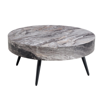 Table basse ronde, Noir+Gris