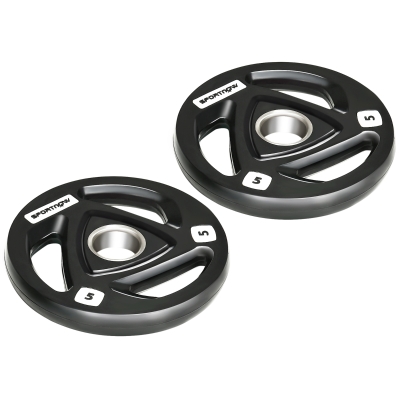 SPORTNOW 2 x 5kg Rubber Olympic Weight Plates for Gym