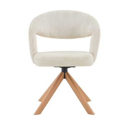 Lot de 2 chaises pivotantes rétro-luxe, Couleur naturelle