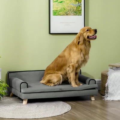 PawHut Dog Sofa Water-Resistant Fabric Medium & Large Grey