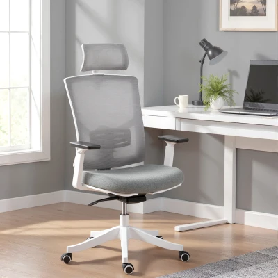 HOMCOM Sedia da Ufficio Ergonomica con Supporto Lombare Dinamico