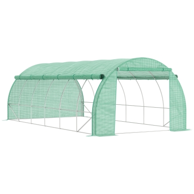 Outsunny Walk-in Greenhouse Tent 6x3m with Windows Green