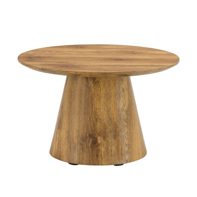 Table basse ronde en MDF aspect bois naturel, Couleur naturelle