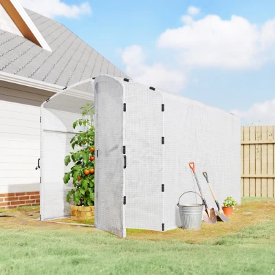 Outsunny Walk-in Grow House UV-resistant PE Steel 2x3x2m White