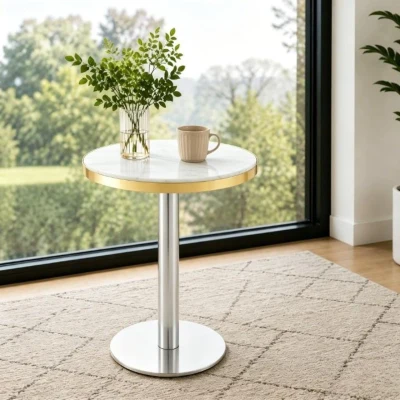 Table d'appoint ronde, Blanc