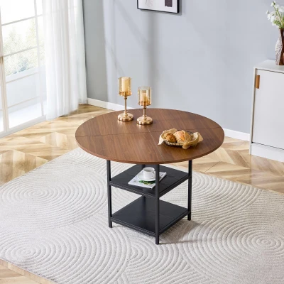 Table ronde 107 cm de diamètre, Noyer