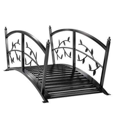 Outsunny Metal Garden Bridge with Railings Outdoor Arch