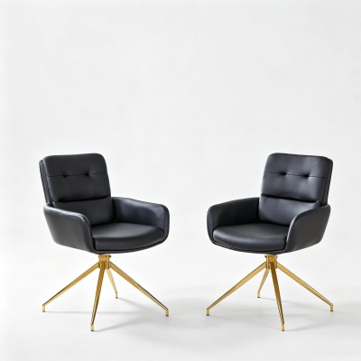 Chaise pivotante de salle, Noir+Or