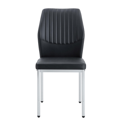 Lot de 4 chaises de salle à manger, Noir+Argenté