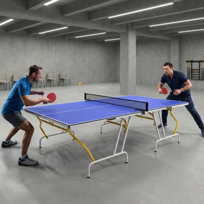 SPORTNOW 9FT Foldable Table Tennis Table with Cover - Blue