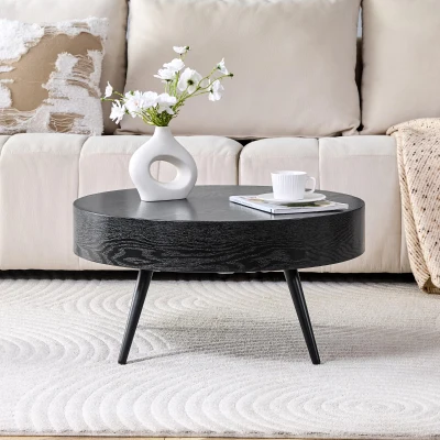 Table basse ronde, Noir