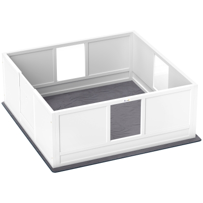 whelping box 124L x 120W x 48Hcm White