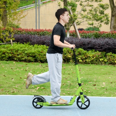HOMCOM Folding Kick Scooter 2 Wheel Green 100KG Capacity
