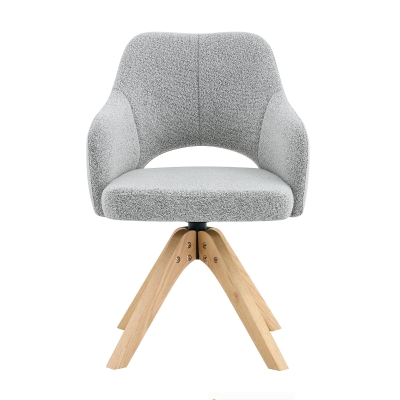 Lot de 2 chaises pivotantes style rétro luxe léger, Couleur naturelle
