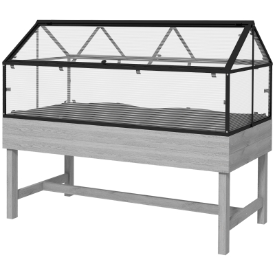 Outsunny Raised Garden Bed 60x120cm Wooden Base