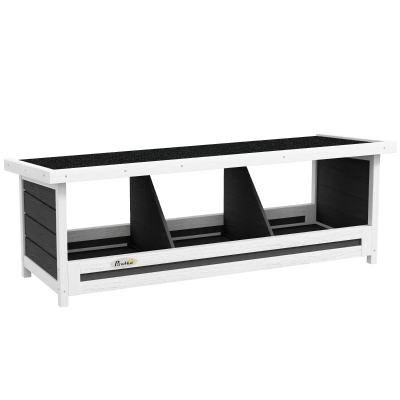 PawHut Pondoir Poules 3 Emplacements Toit Asphalte Gris Noir
