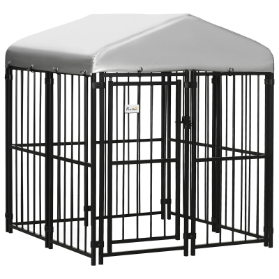 PawHut Kennel Recinto per Cani con Tettuccio 122x122x138 cm