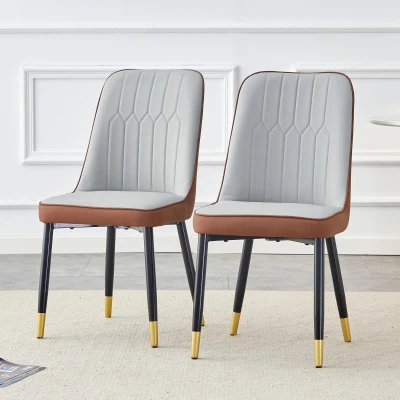 Lot de 2 chaises de salle à manger modernes, Noir