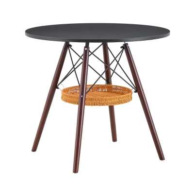 Table ronde 80 cm, Noyer+Noir