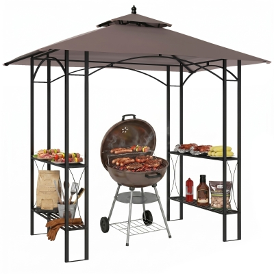 Outsunny BBQ Tent Canopy Patio Awning 2.5x1.5m Coffee