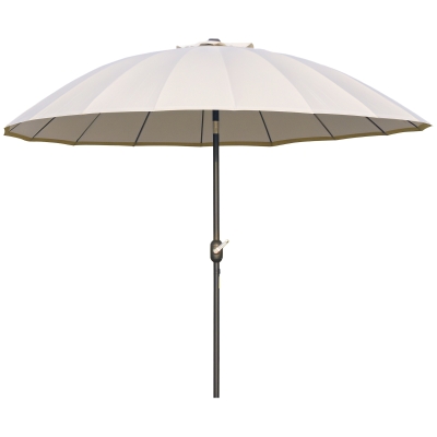 Outsunny Ombrellone da Giardino con Manovella 2.5x2.5 m Crema