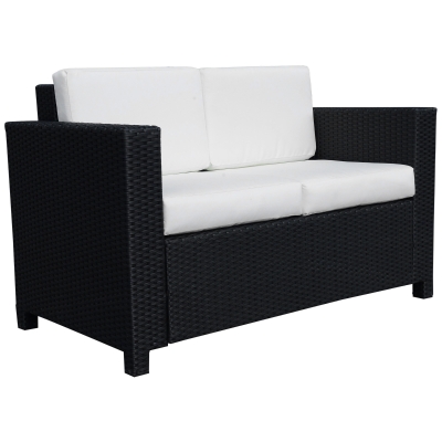 Rattan Sofa 130W x 70D x 80H cm Black