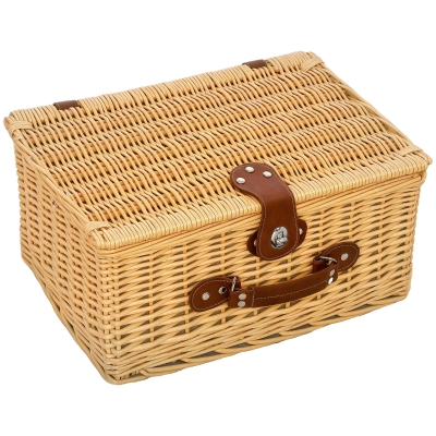 Outsunny Cestino da Picnic in Vimini per 2 Persone con Stoviglie