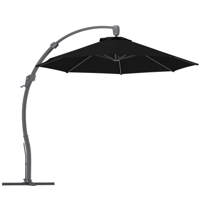 Cantilever Parasol 366L x 294W x 280H cm Black