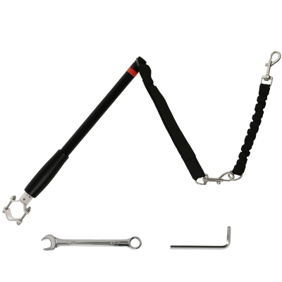 PawHut Hondenriem voor Fiets, Elastisch Koord, Stalen Buis, 124 cm, Zwart
