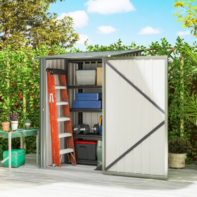 Outsunny Casetta da Giardino 100x104x160 cm Argento