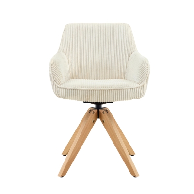 Lot de 2 chaises de salle à manger pivotantes style rétro luxueux, Couleur naturelle