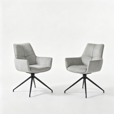 Fauteuil pivotant 360° rembourré, Gris