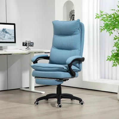 Vinsetto Massage Bureaustoel, Ergonomische Bureaustoel met Massagefunctie, Hoogteverstelbaar, Draaibaar, Nylon, Blauw