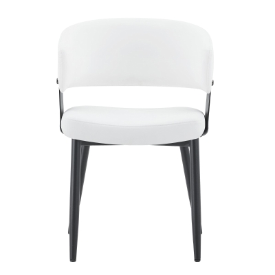 Chaises de salle à manger style mid-century, Blanc+Noir