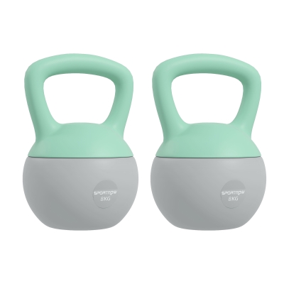 Kettlebell 2 x 8kg Grey and Green