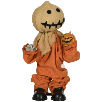 HOMCOM Vogelverschrikker Halloween Decoratie, beweegbaar, maakt geluid, batterijgevoed