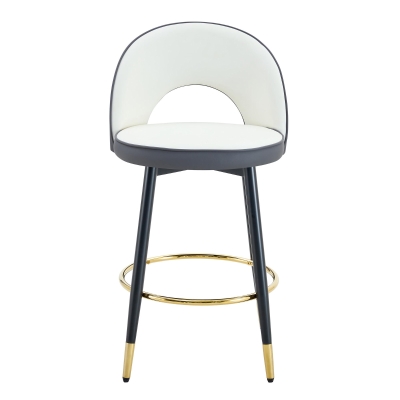 Tabouret de bar pivotant 360°, Gris foncé+Blanc