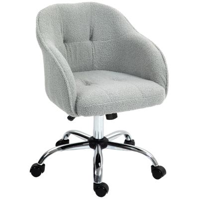 HOMCOM Chaise Bureau Ergonomique Réglable Rembourrée Gris