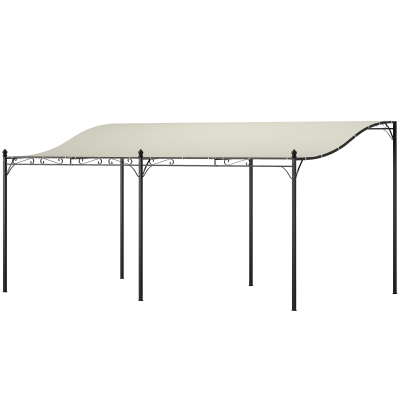 Outsunny 3 x 5 m Pergola, Flexibles Gartendach mit wasserfester Plane und Metallrahmen, Schattenspender, Cremeweiß