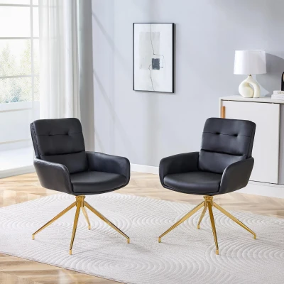 Chaise pivotante de salle, Noir+Or